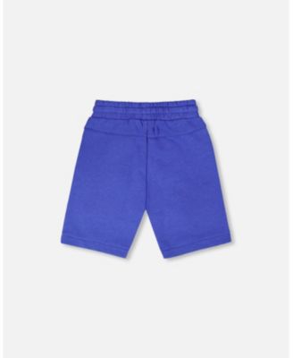 Big Boys French Terry Shorts with Cross Seams Royal Blue