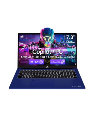 17.3" AI Laptop, AMD Ryzen AI 9 HX 370(50 TOPS NPU), Radeon 890M, 64GB RAM 1TB SSD, DDR5, 144Hz, PD 100W USB-C 4.0