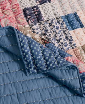 Shiloh Patchwork Floral Print Cotton Blend Throw, 50" x 60"