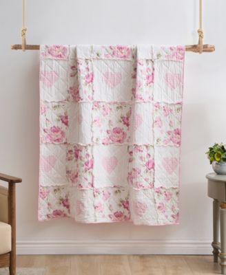 Veronica's Hearts Shabby Chic Ruffled Throw, 50" x 60"