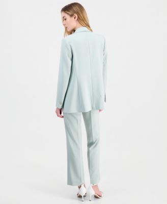 Women's Shawl-Collar Open-Front Jacket & Pull-On Straight-Leg Pants