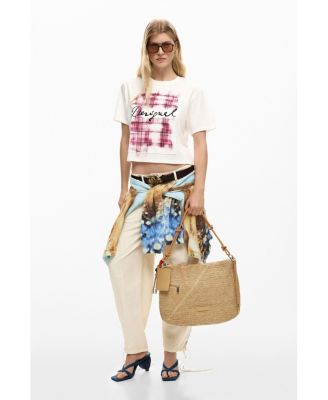 Women's Large Raffia Charms Bag