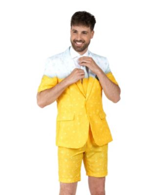 Men's Summer Suit - With Bottle Opener Tie - Yellow