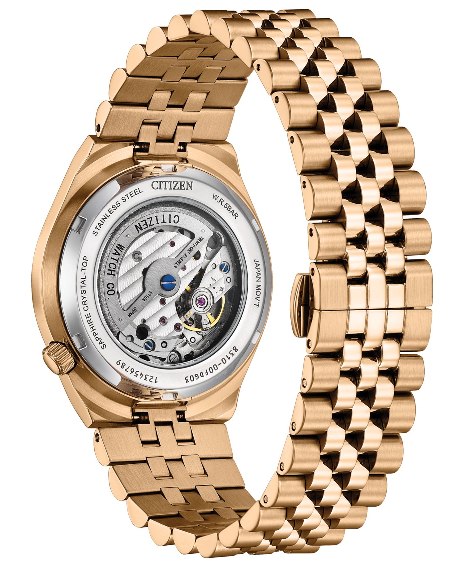 Men's Tsuyosa 60 Rose Gold-Tone Stainless Steel Bracelet Watch, 40mm
