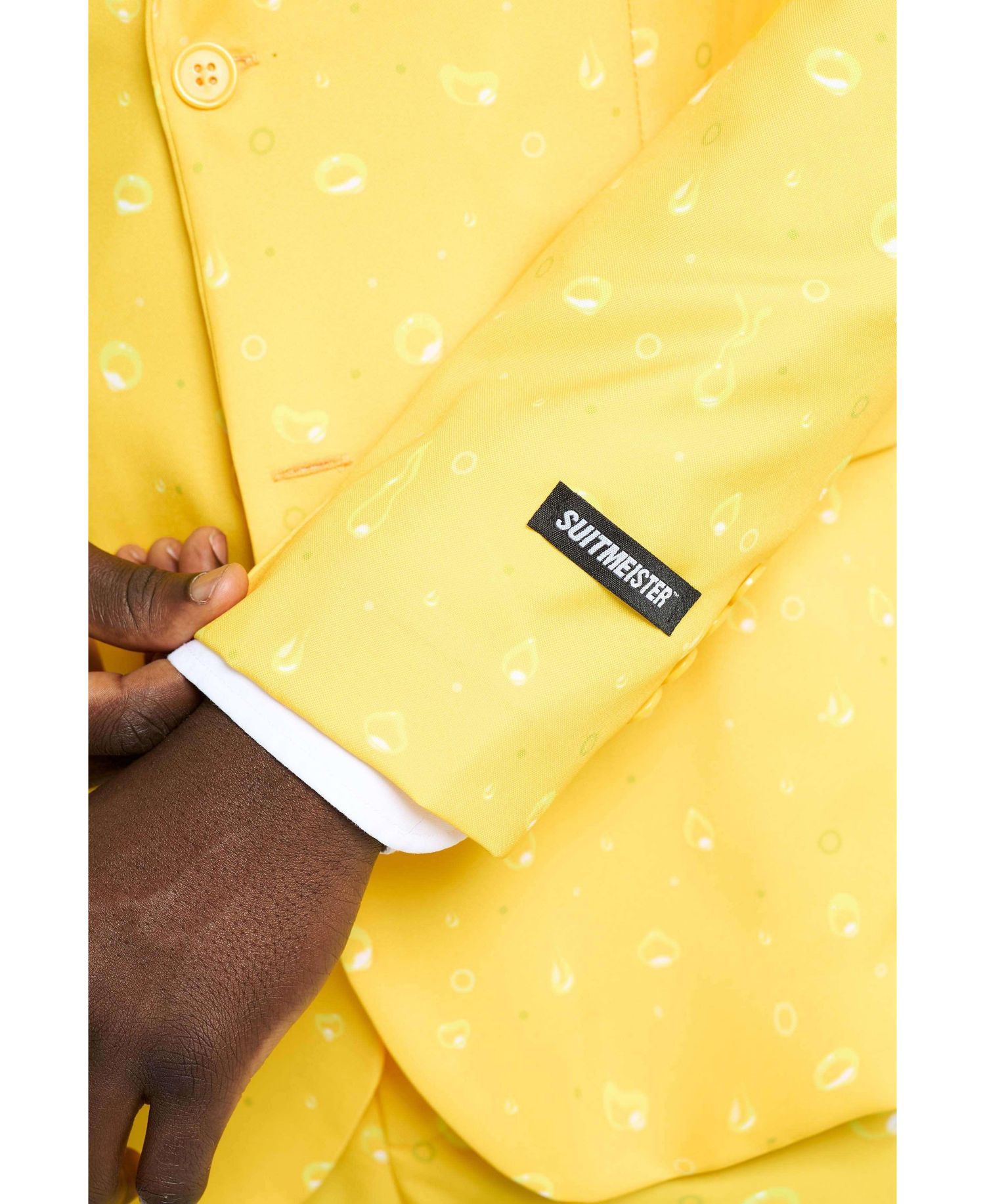 Men's Beer Suit - With Bottle Opener Tie Slim Fit - Yellow