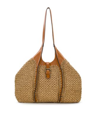 Santorini Medium Woven Straw Satchel Bag