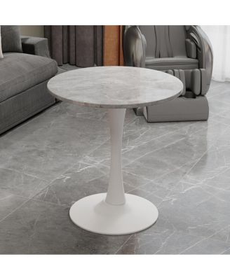 White Mid-Century Modern Marble Coffee/Dining Table (2-4 People)