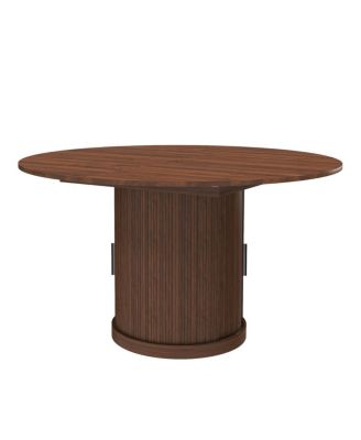 59" Extendable Oval Dining Table with 2-Tier Storage