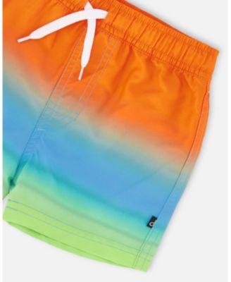 Baby Boys Boardshorts Orange Blue and Green Gradient