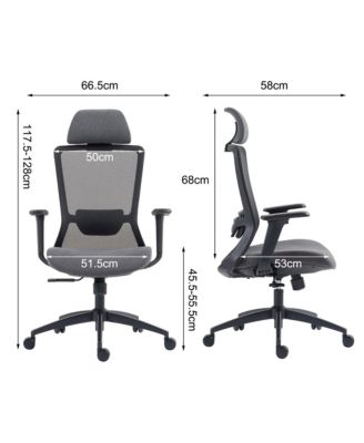 High Back Mesh Office Chair with Adjustable Lumbar Support & Headrest