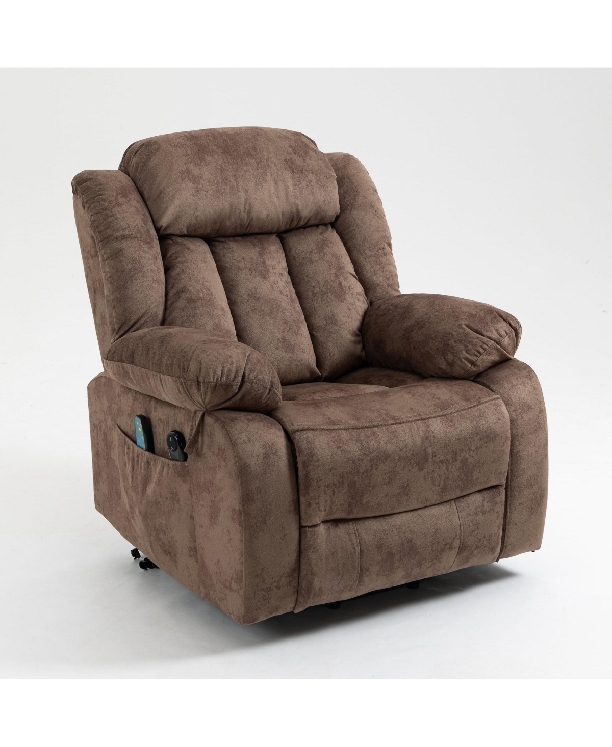 Boyel Living Velvet Recliners with Heat & Massage Power Lift Chair Relax Sofa for Room, Brown