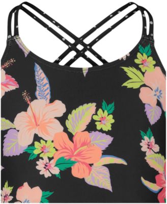 Girls' 8-16 Floral Top & Polka Dot Bottoms Mix Bikini, 2-Piece Set