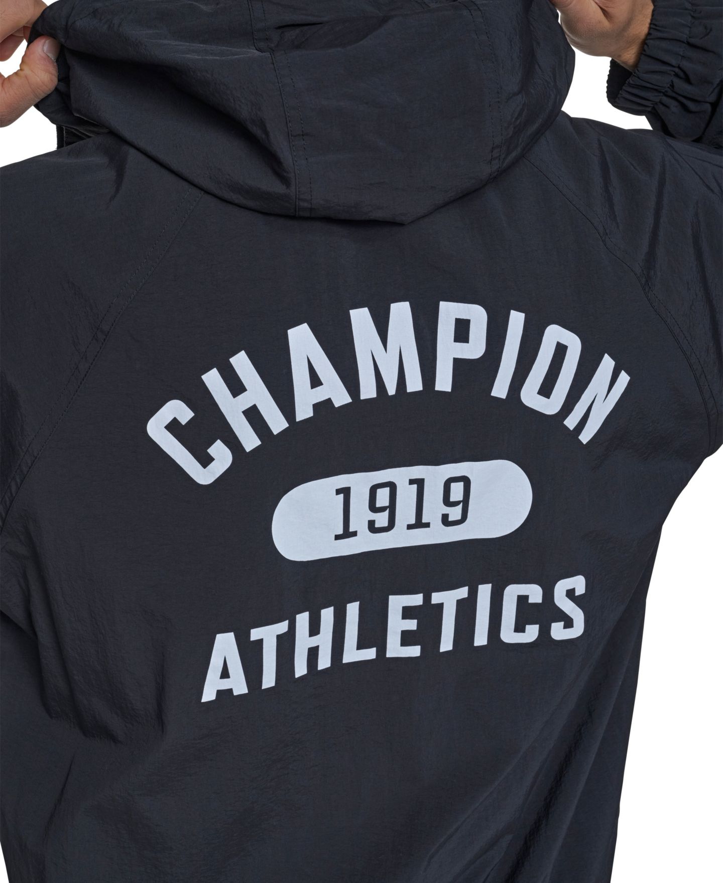 Мужская куртка Champion Packable Windbreaker, цвет: Чёрный — фото 6