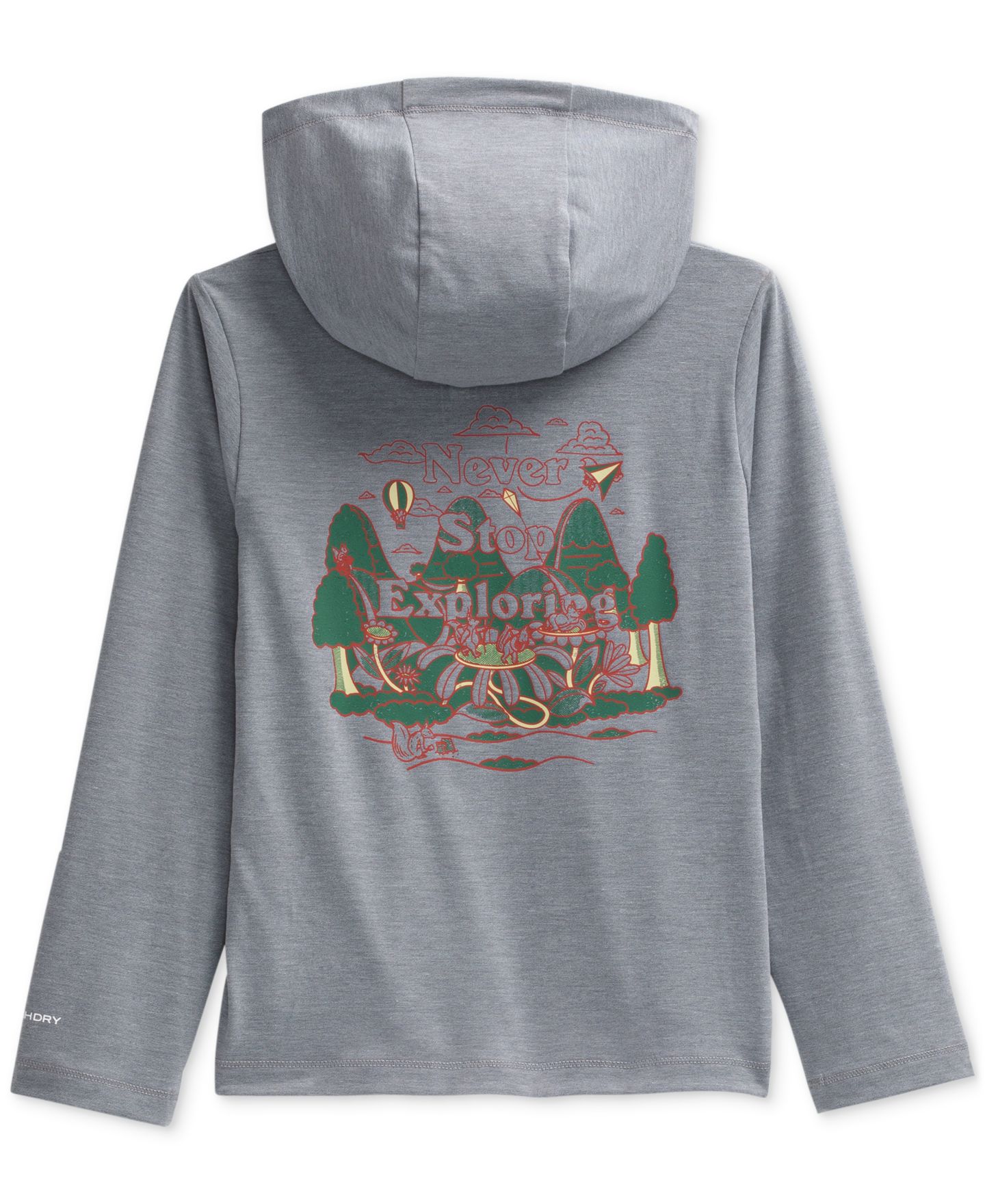 Детское худи The North Face Adventure Sequoia Shade Long-Sleeve, цвет: Бледный серый меланжевый — фото 5
