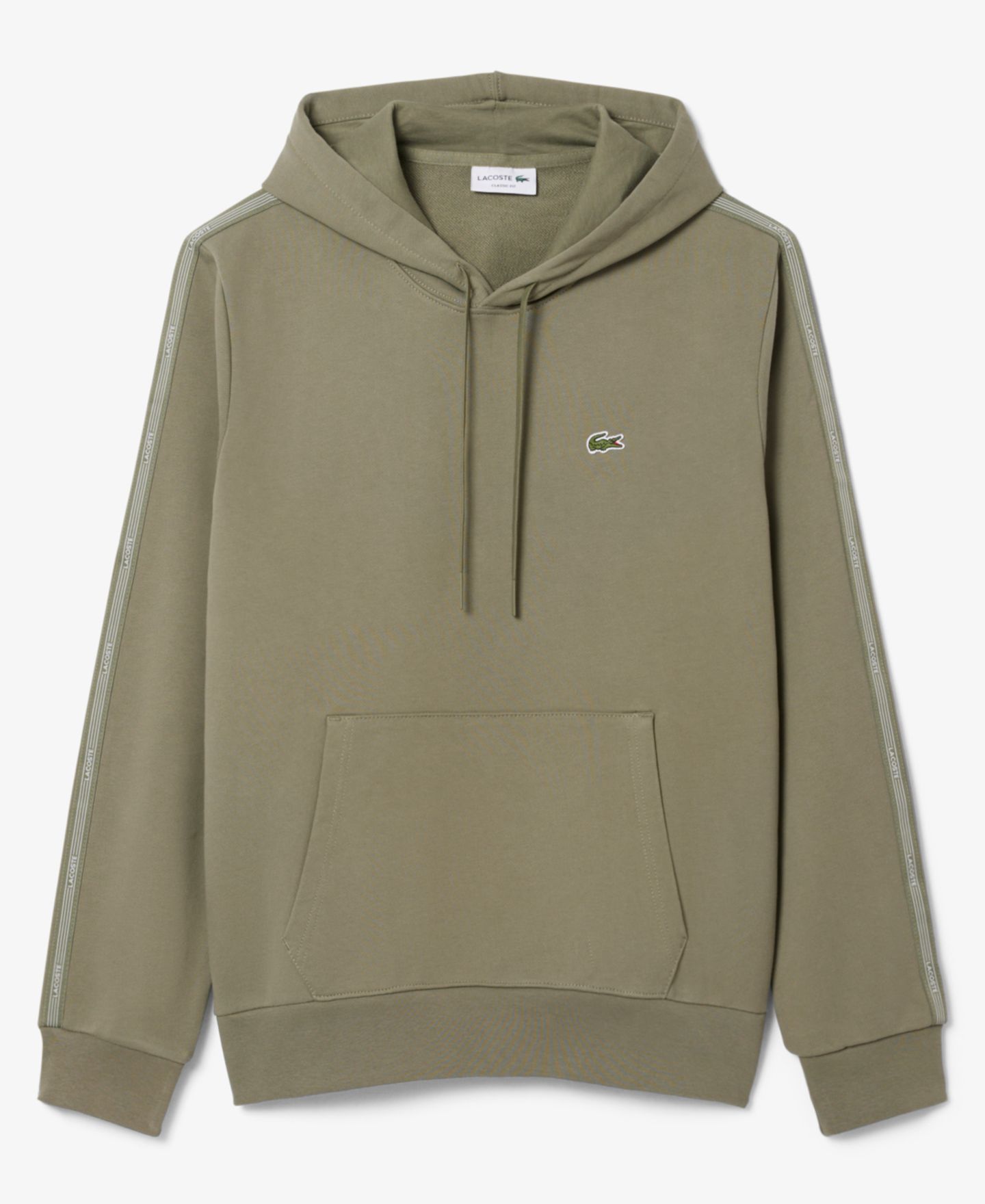 Мужское худи Lacoste Classic-Fit Logo Stripe Zipped, цвет: Хаки — фото 5