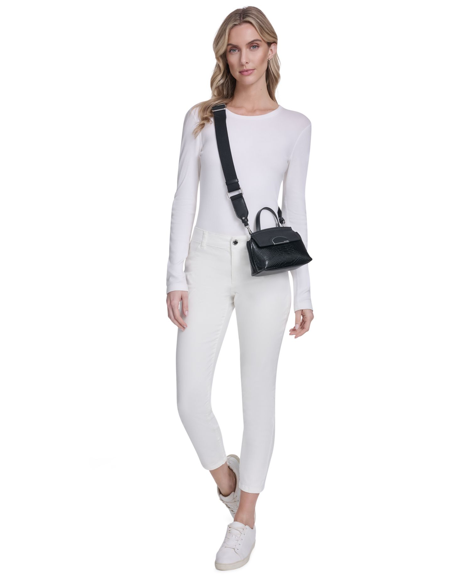 Arabella Mixed Media Crossbody with Web Strap