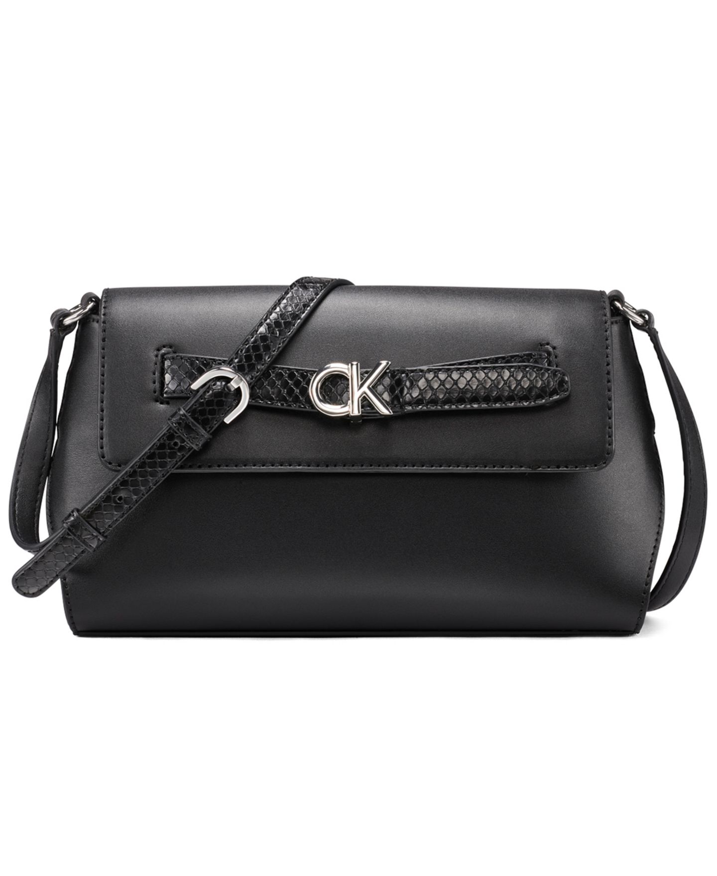 Женская сумка Calvin Klein Annalise Adjustable Belted Crossbody, цвет: Чёрный / Серебряный — фото 1