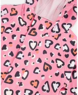 Toddler Girls Rain One-Piece in Polyurethane Heart Print - Toddler|Child
