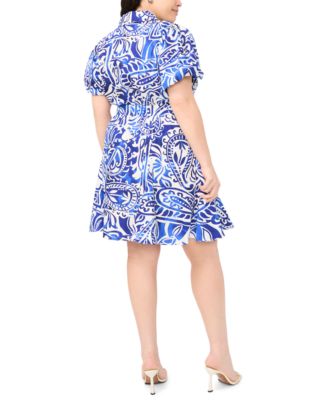 Plus Size Collared Neck Mini Dress