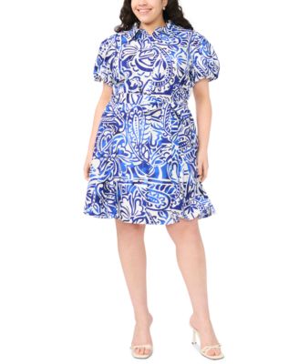 Plus Size Collared Neck Mini Dress