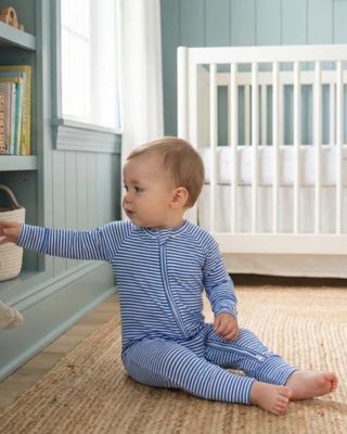 Boys Cobalt Stripe Bamboo Sleeper