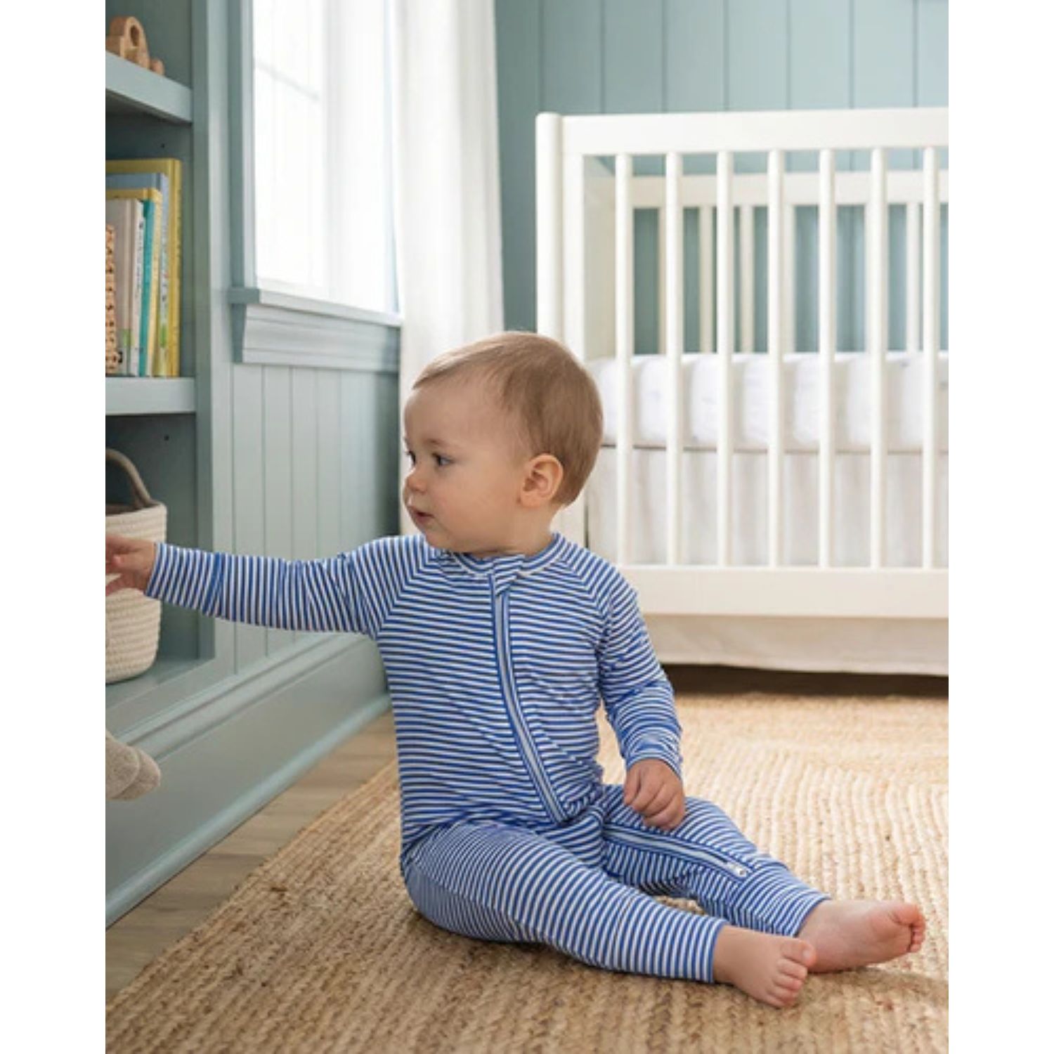 Boys Cobalt Stripe Bamboo Sleeper