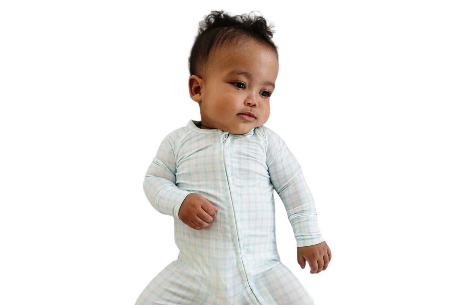 Boys Coastal Check Bamboo Sleeper