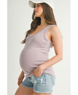 Maternity Ribbed Scoop Neck Tank Top