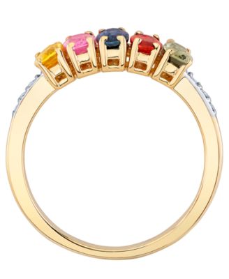 Multi-Sapphire (1-7/8 ct. t.w.) and Diamond Accent Ring in 14k Yellow Gold