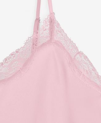 Women's Lace-Trim Satin Chemise