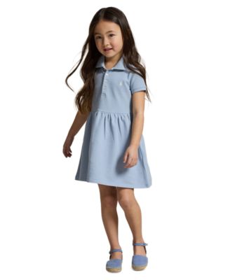 Girls' 2-6X Stretch Mesh Polo Collar Dress