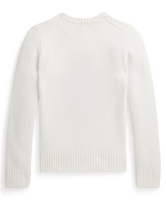 Girls' 7-16 Polo Bear Crewneck Sweater