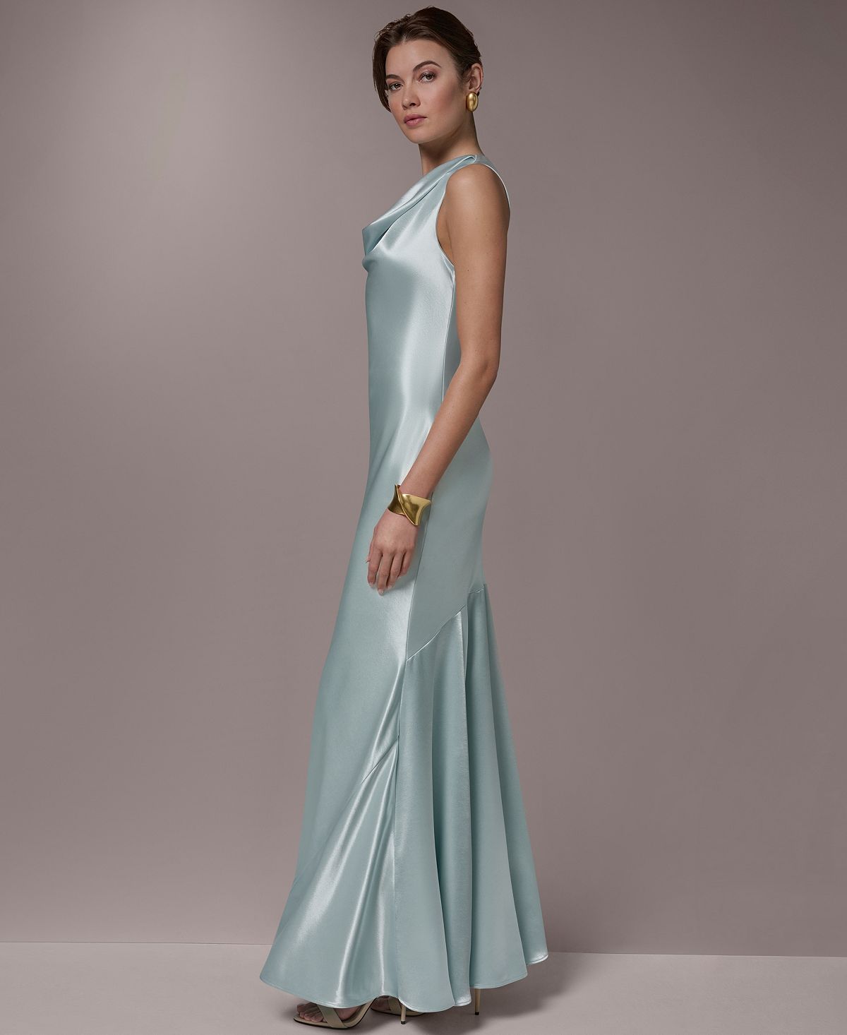 Donna Karan New York Women's Sleeveless Cowl Neck Ball Gown view 3 — MAYCSS fashion products
