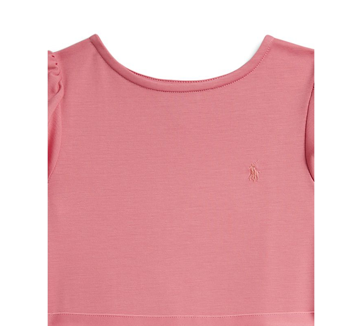 Polo Ralph Lauren Girls' 7-16 Round Neck Pleated Stretch Ponte Dress