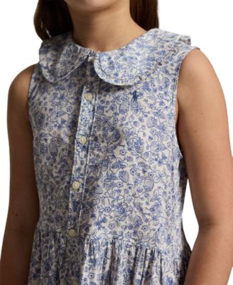 Girls' 7-16 Floral Peter Pan Collar Shirtdress