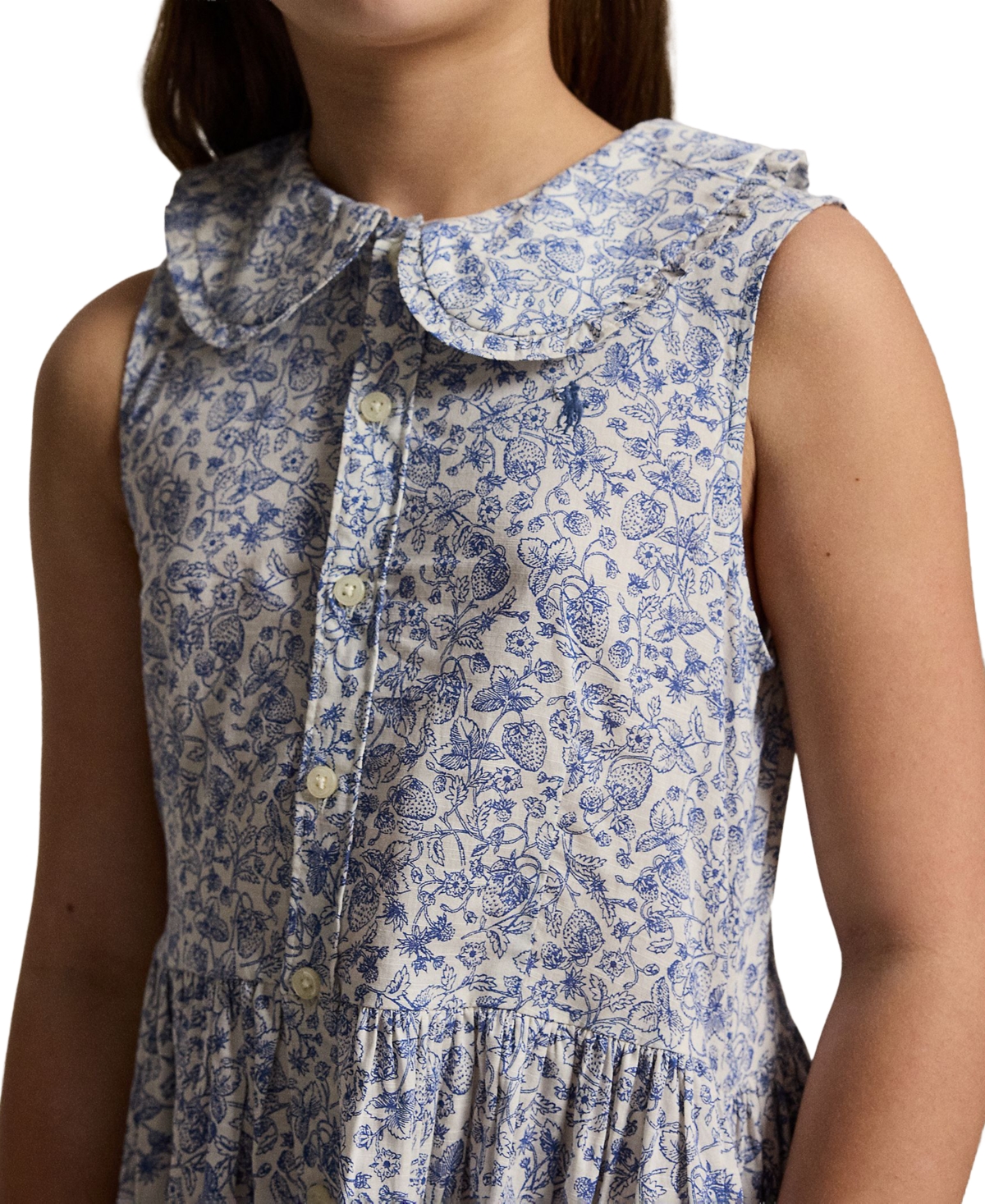 Polo Ralph Lauren Girls' 7-16 Floral Peter Pan Collar Shirtdress