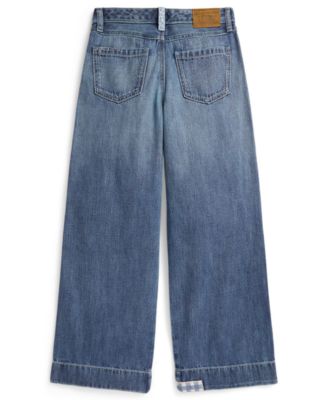 Girls' 7-16 Distressed Wide-Leg Denim Jeans