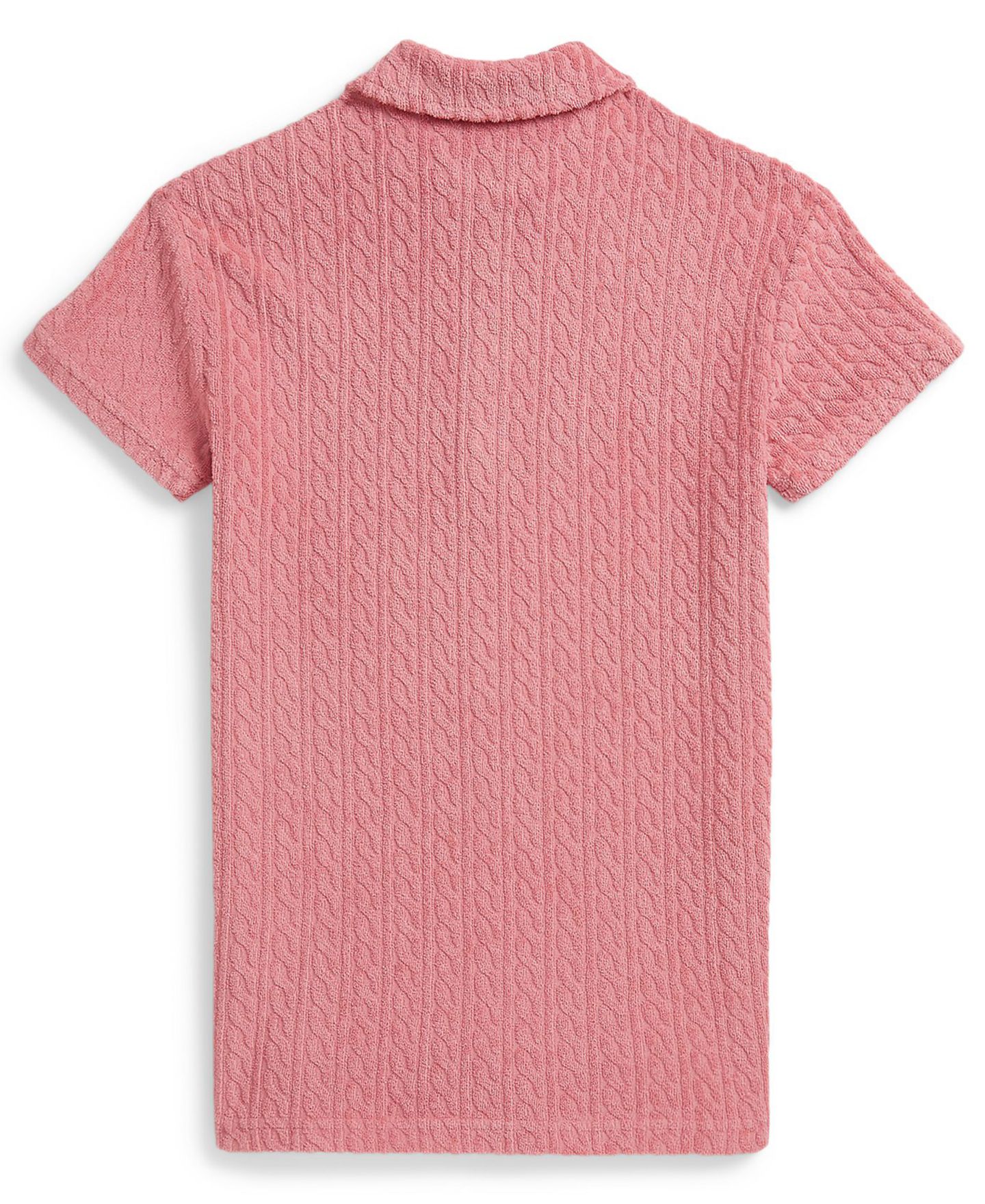 Платье Polo Ralph Lauren Cable Terry Quarter-Zip Polo Dress для девочек, цвет: Пустынный розовый — фото 2