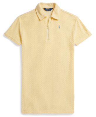 Girls' 7-16 Cable Terry Quarter-Zip Polo Cover-Up Dress