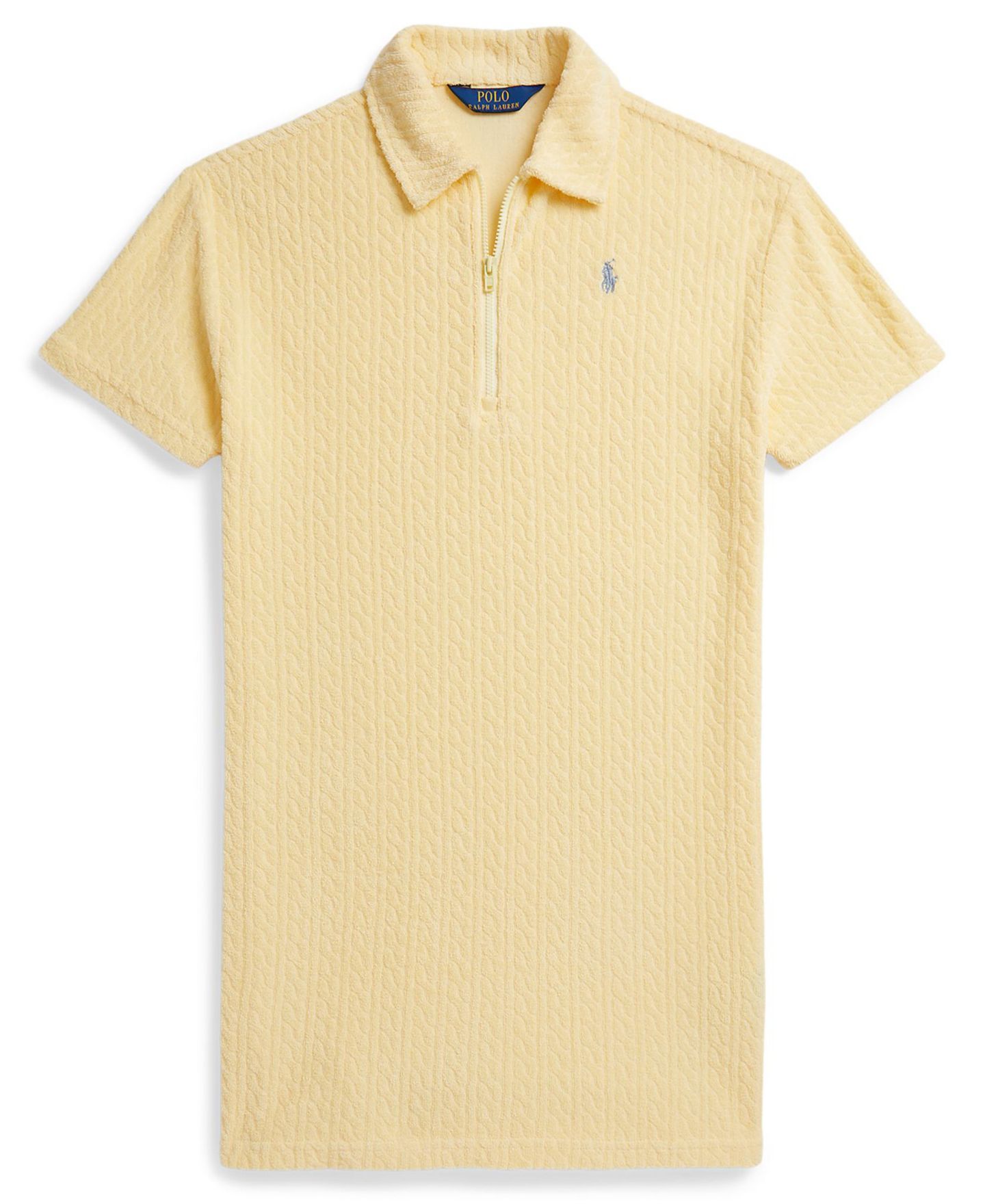 Платье Polo Ralph Lauren Cable Terry Cover-Up Polo Collar Dress для девочек, цвет: Жёлтый — фото 1