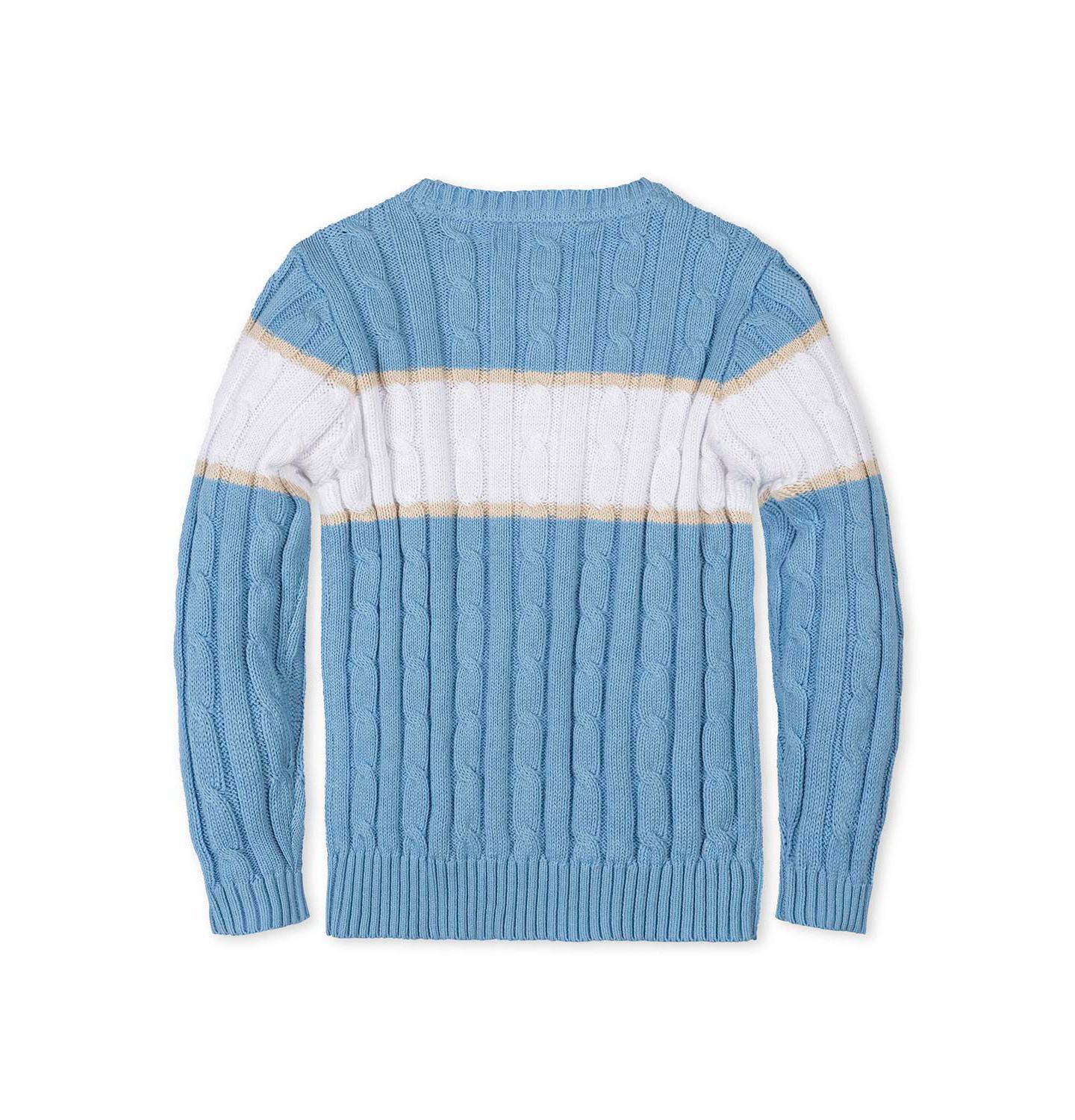 Свитер Hope & Henry Organic Cable Crewneck Pullover Sweater для мальчиков-малышей, цвет: Полосатый — фото 5