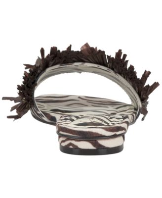 Women's Danive Raffia Fringe Flat Slide Sandals