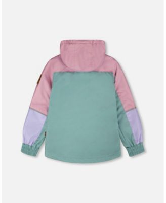 Toddler Girls Two-Piece Mid-Season Outerwear Set Mauve Colorblock