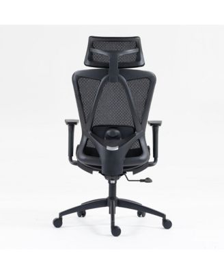 High-Back Mesh Office Chair with 3D Armrests & Adjustable Recline, Black