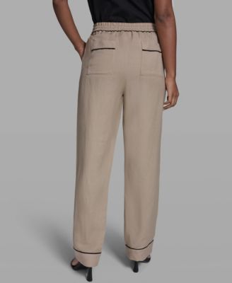 Women's Mid-Rise Contrast Trim Pants