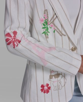 Women's Stripe Collared Blazer