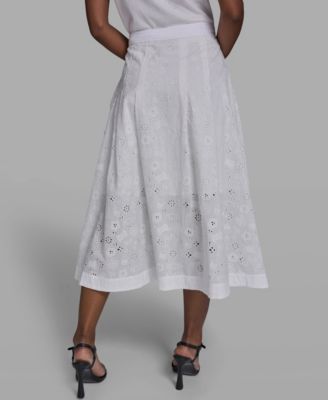 Women's A-Line Eyelet Skirt