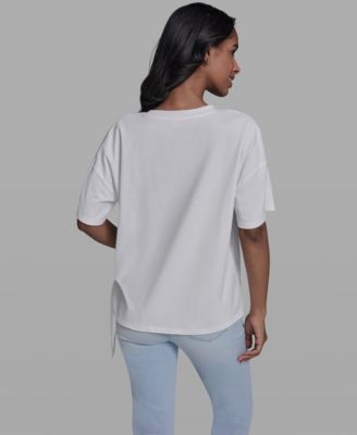 Women's Karl & Choupette Frame Side Tie Crew Neck T-Shirt