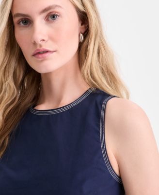 Women's Poplin Tie-Back Tank Top