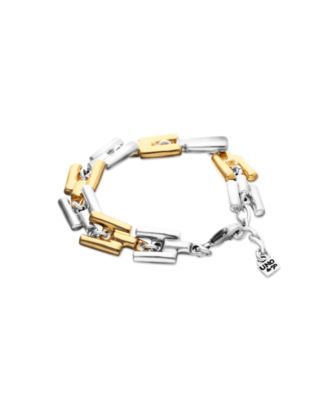 Half 18K Gold Half Sterling Silver Alloy Bracelet with Links